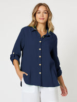 Byron Textured Shirt - Navy