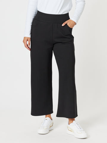 Kimmy Ponte Wide Leg Pant - Black