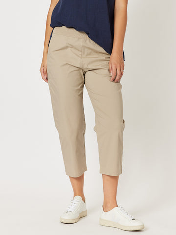 New Santorini Cotton Crop Pant - Natural