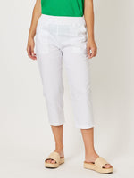 Santorini Cotton Capri Pant - White