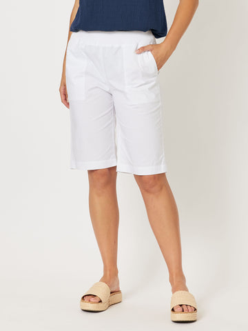 Santorini Cotton Pull On Short - White