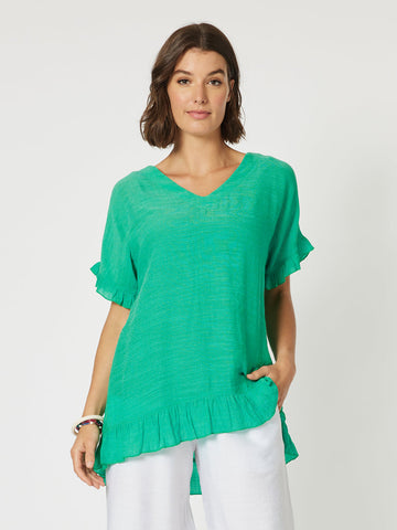 Button Back Top - Spearmint