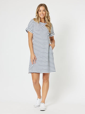 Standout Stripe Dress - Navy/White