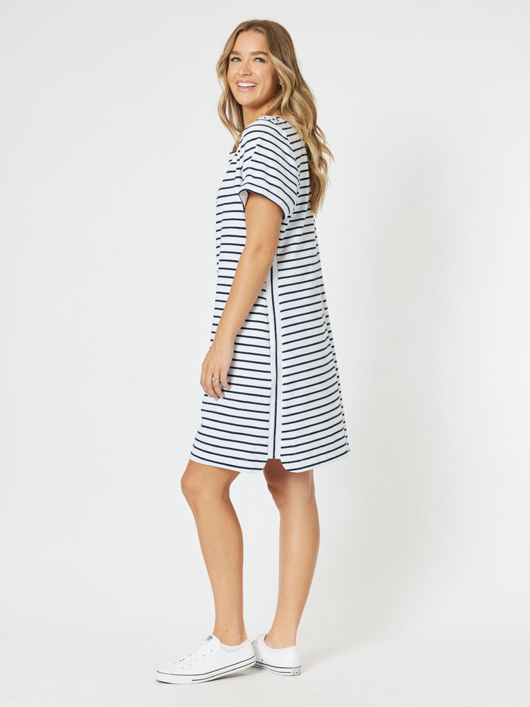 Standout Stripe Dress - Navy/White