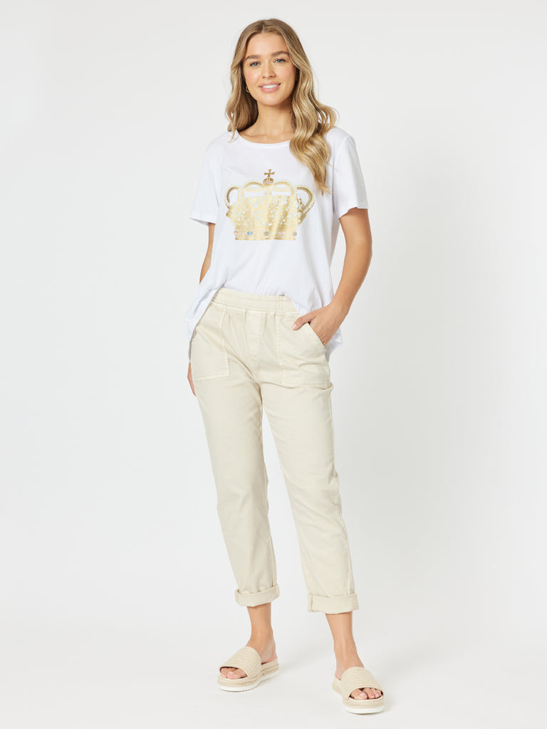 Isabella Cotton Pant - Natural