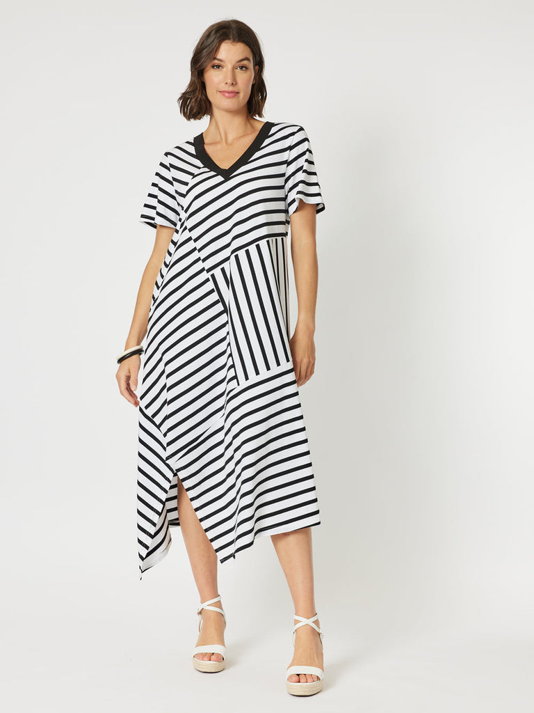 Vice Versa Spliced Dress - Black/White