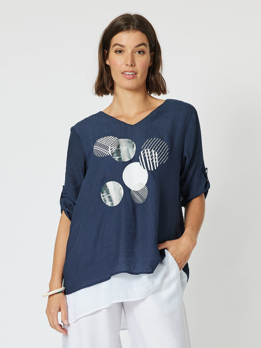 Eclipse Layered Top - Navy – Threadz