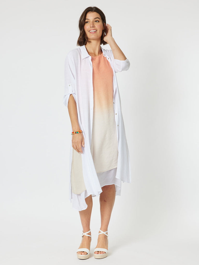 Long Duster Shirt - White