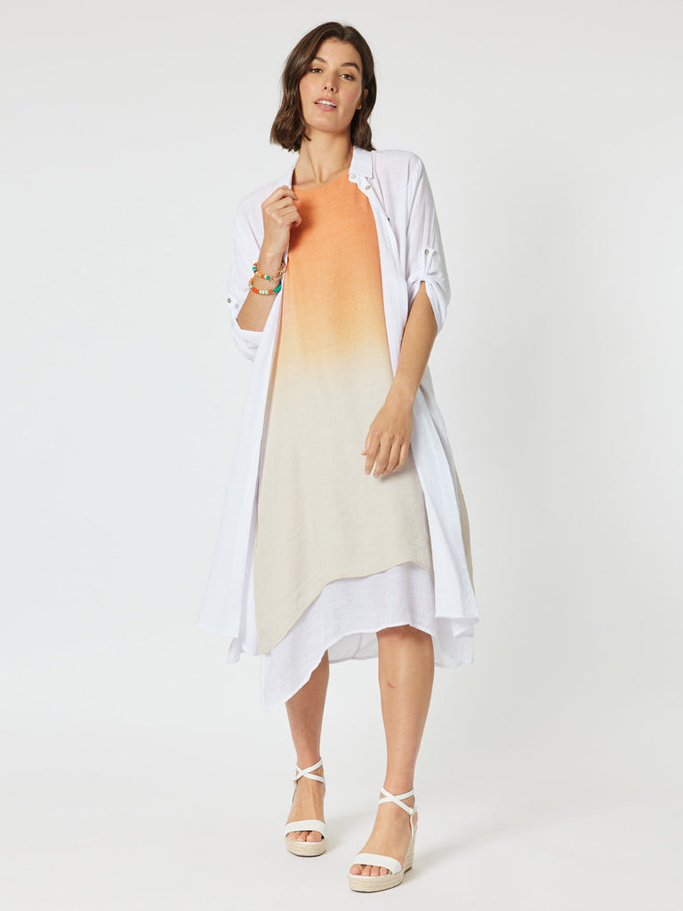 Long Duster Shirt - White