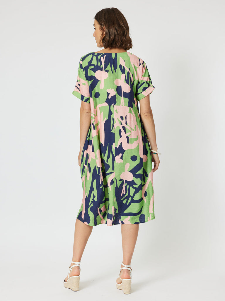 Como Printed Dress - Green
