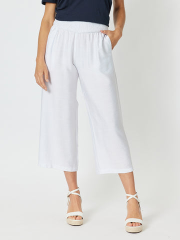 Villa Wide Leg Pant - White