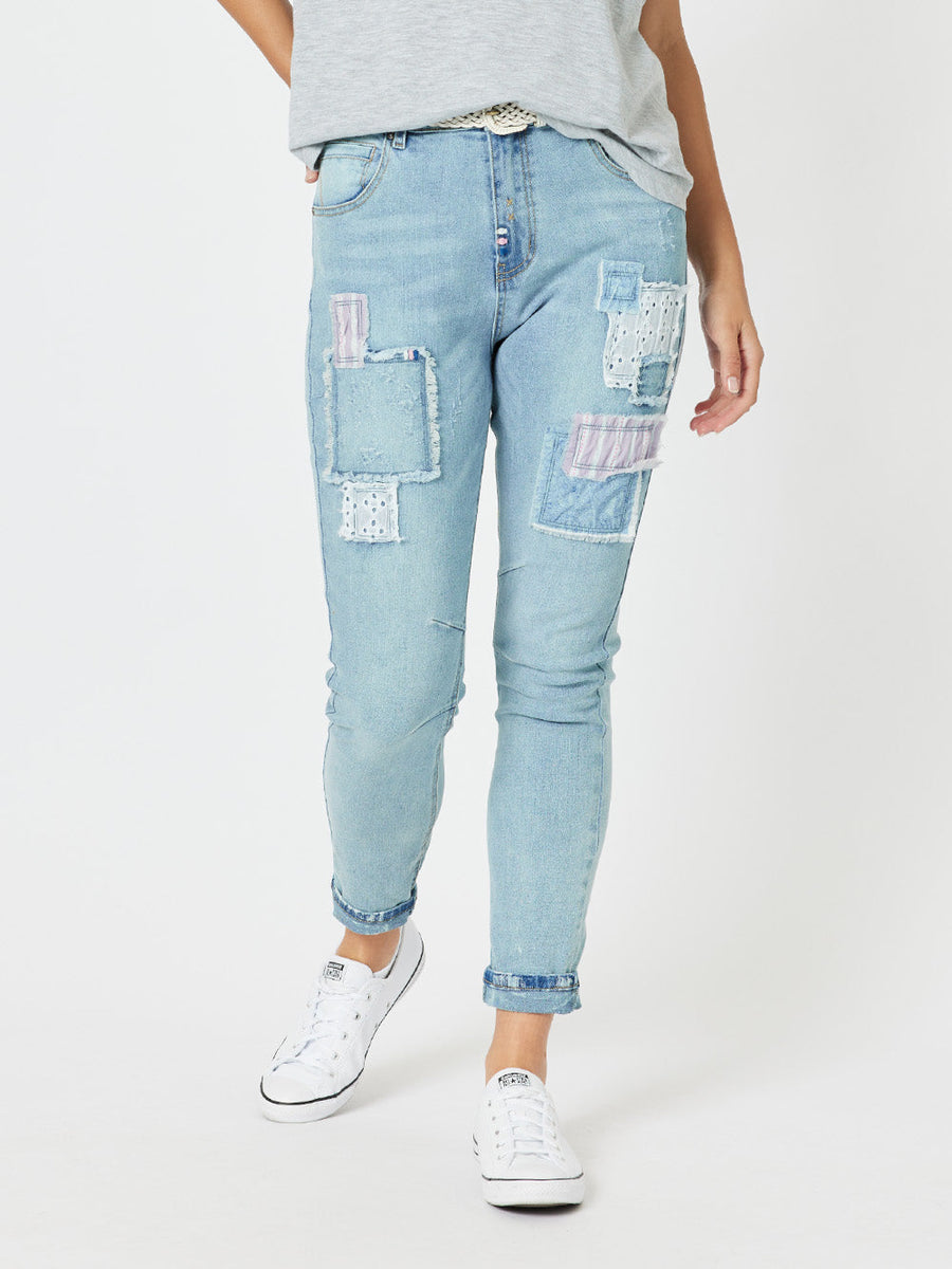 Taylor Patch High Rise Skinny Leg Jeans - Denim – Threadz