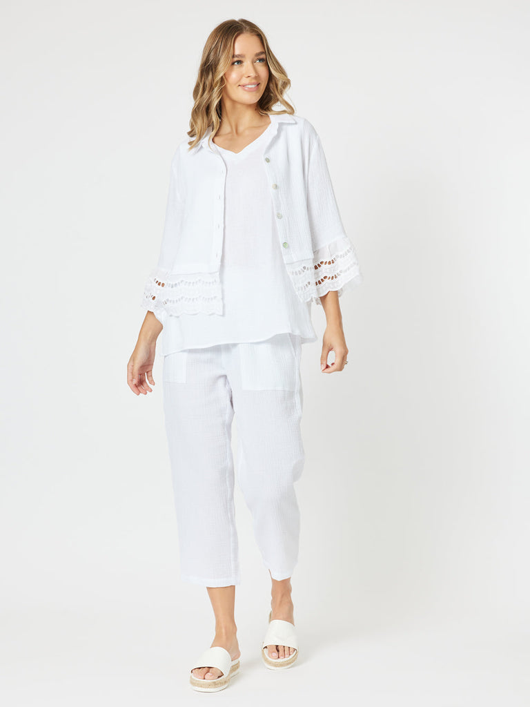 Libby Byron Cotton Shirt - White