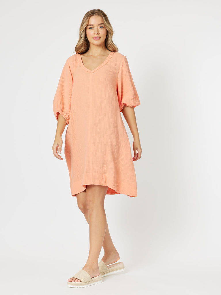 Byron Cotton Dress - Papaya