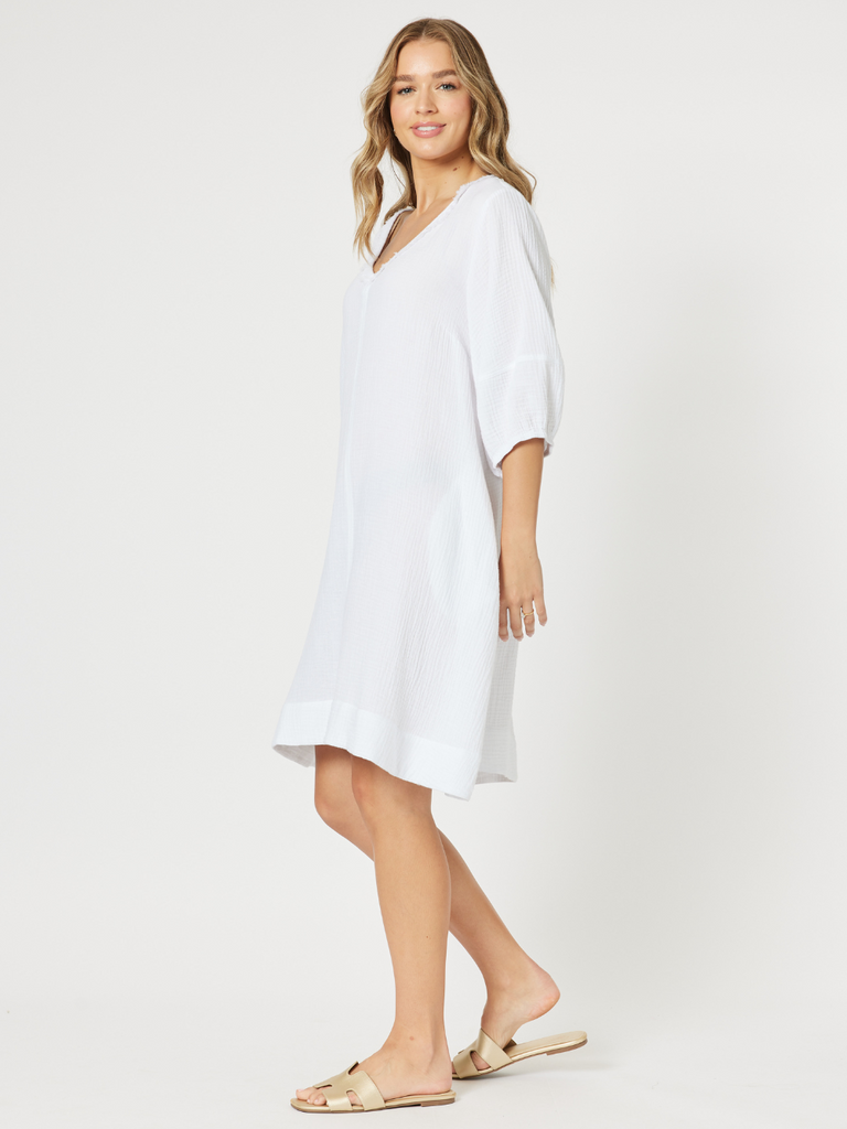 Byron Cotton Dress - White