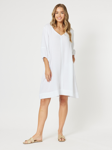 Byron Cotton Dress - White