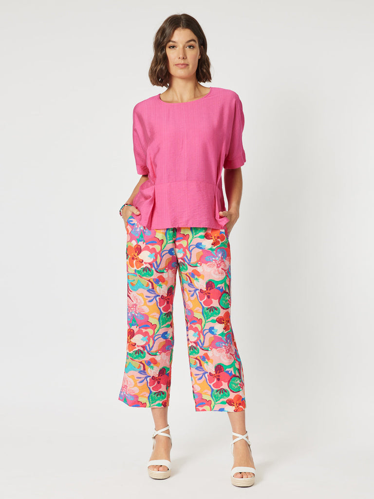 Side Tuck Top - Hot Pink