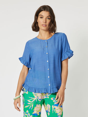 Portofino Short Sleeve Top - Cobalt