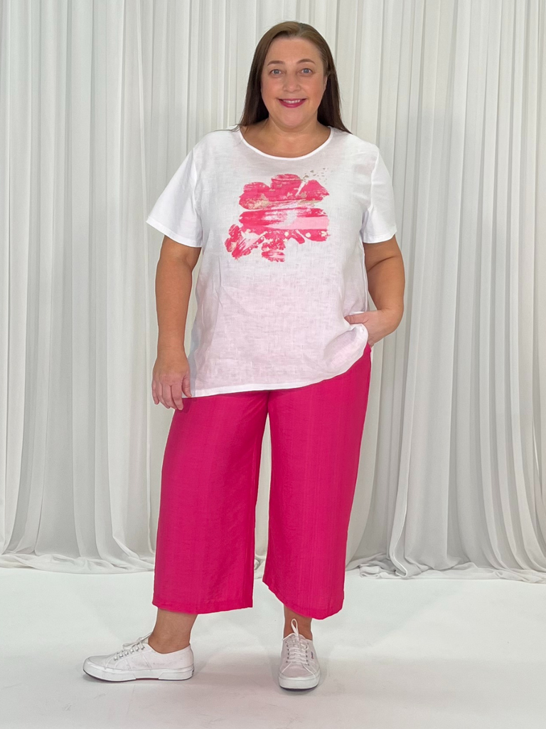 Villa Wide Leg Pant - Hot Pink