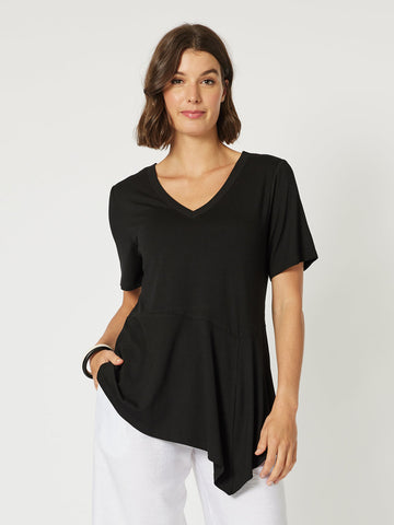 Travellers Angle Hem - Shirt - Black