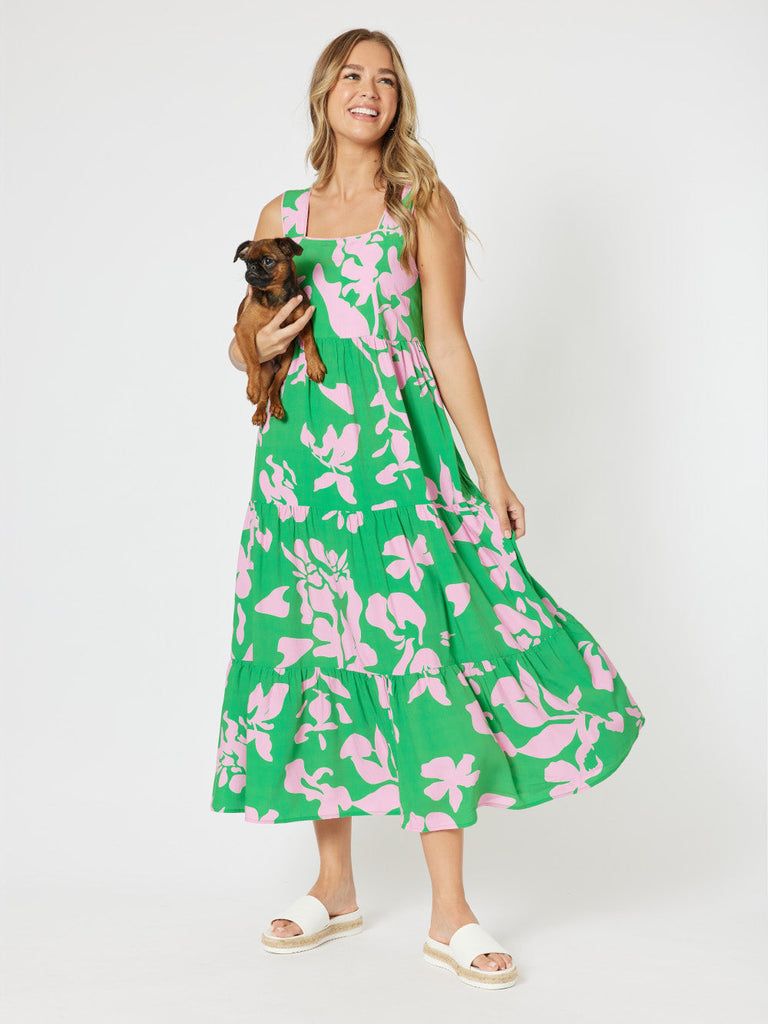 Spring Sleeveless Sun Dress - Emerald