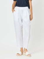 Patch Linen Pant - White