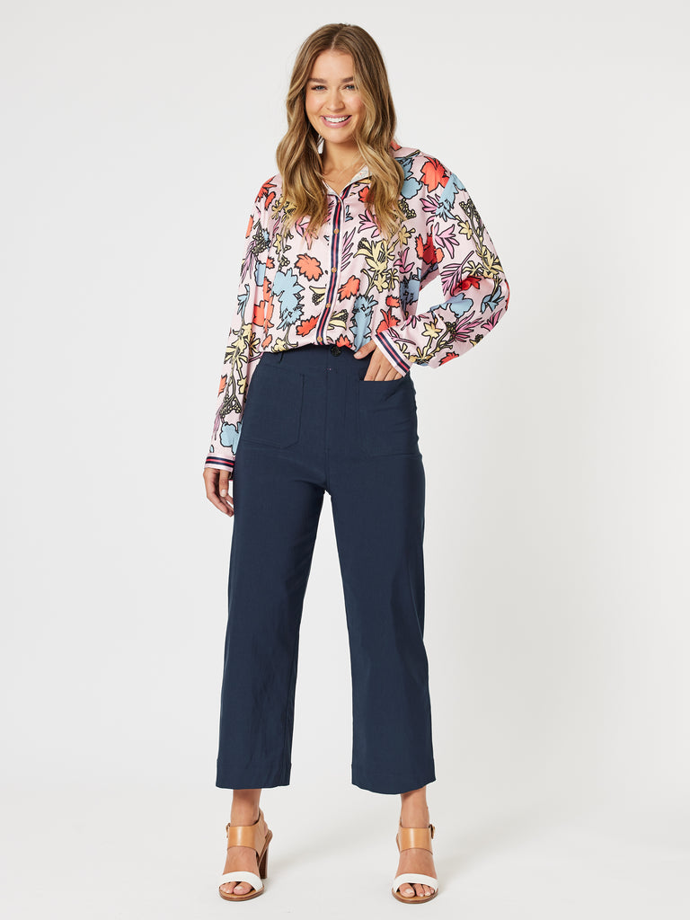 Marine Wide Leg Pant - Navy – Threadz