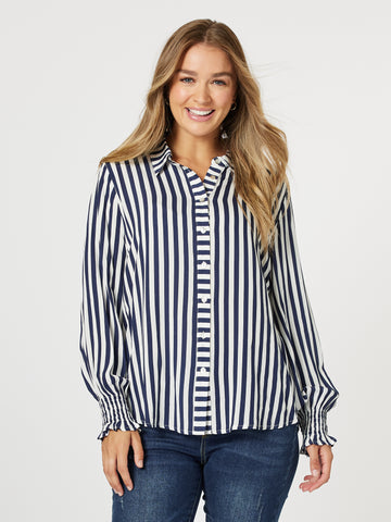 Soho Stripe Shirt - Navy/White