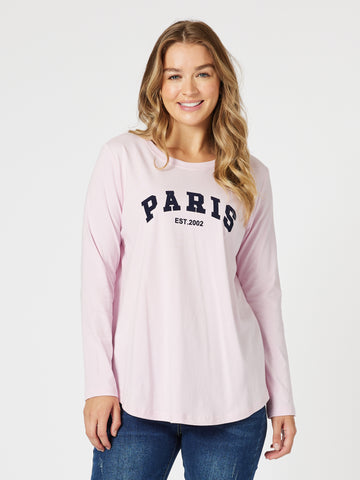 Paris Long Sleeve Tee - Pink