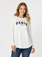 Paris Long Sleeve Tee - White