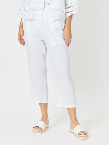 Byron Cotton 7/8 Pant - White