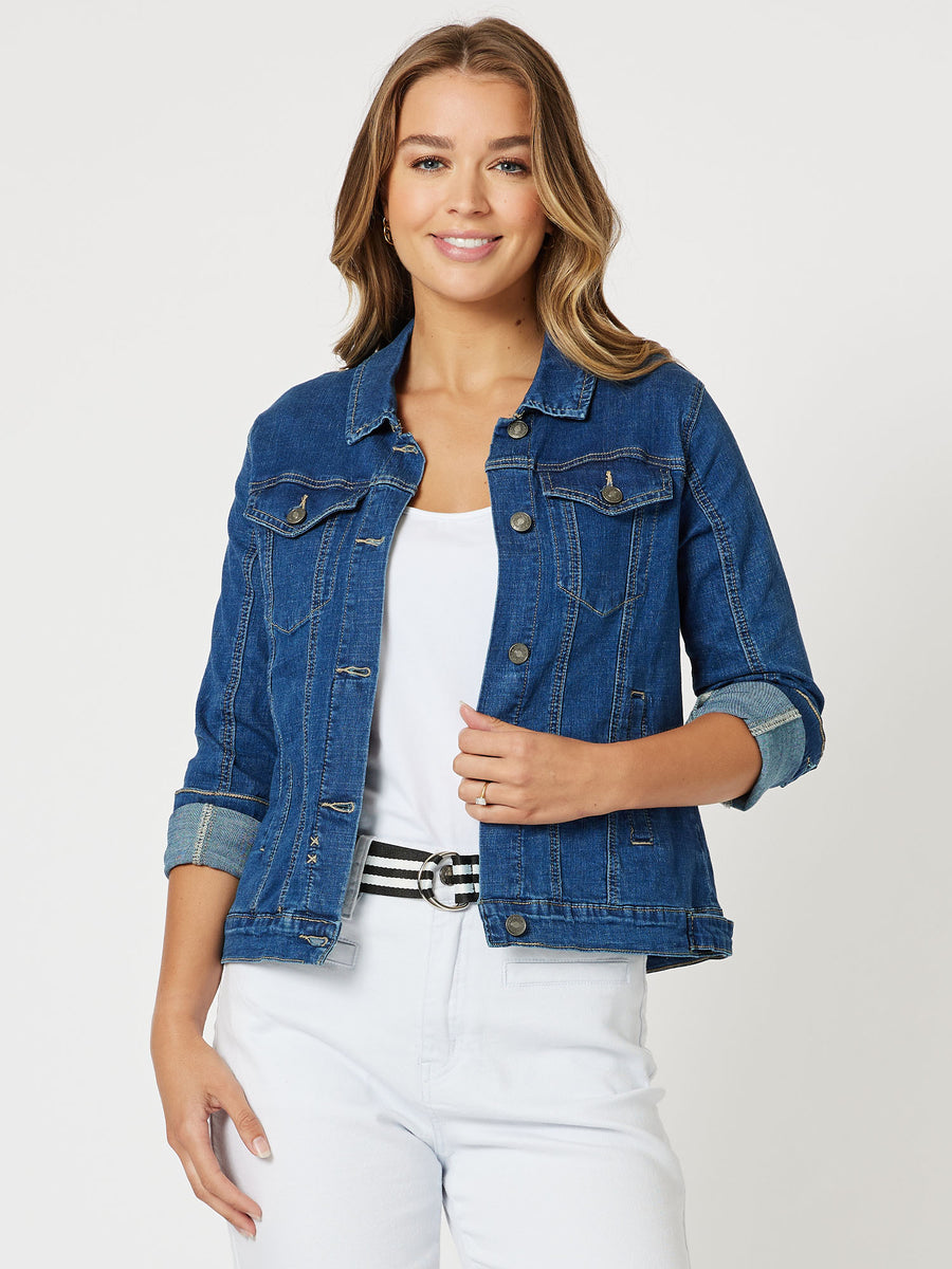 Collared Denim Jacket - Dark Denim – Threadz