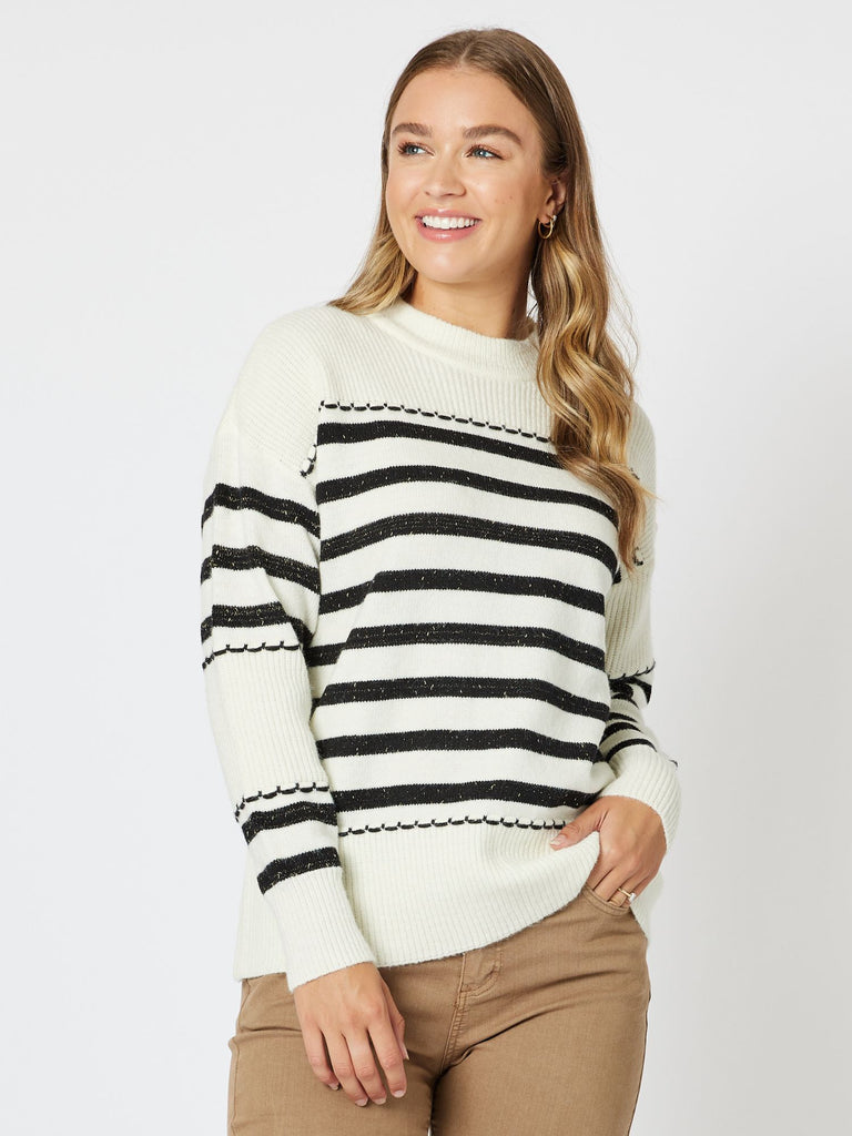 Stripe Detail Knit - Ivory